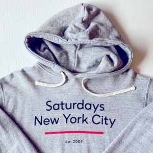 Men’s Saturdays NYC Heather Grey Hoodie Size L